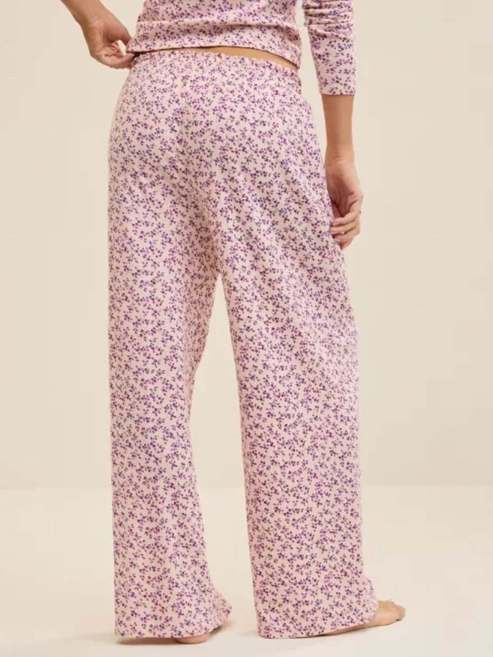 Aerie Off-Duty Pointelle Trouser PJ (XS, Pink Petal) - Picture 3 of 11